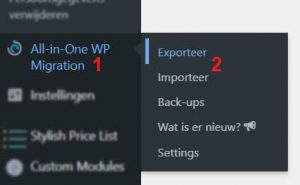 Wordpress backup maken met all-in-one-wp-migration