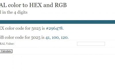 RAL to HEX and RGB converter plugin