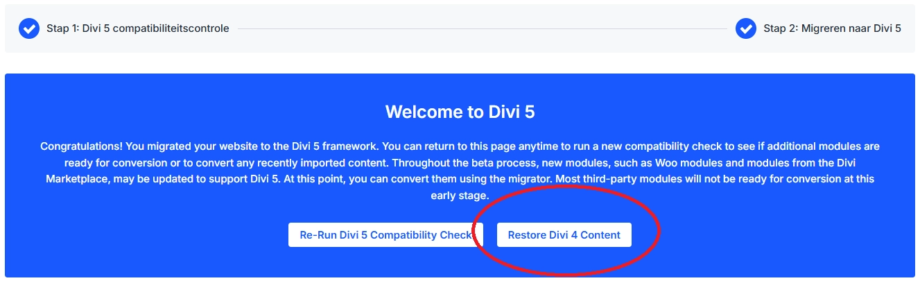 Restore Divi 4 Content
