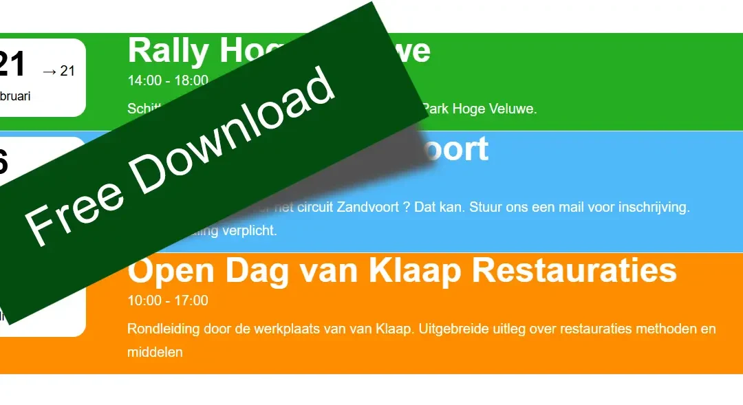 Uiterst eenvoudige Agenda Plugin