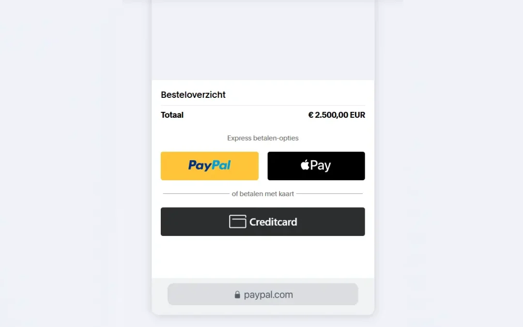 Paypal knoppen in jouw website