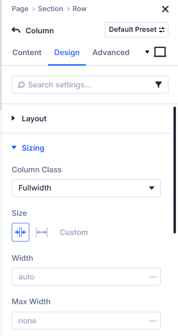 kolommen instellen Divi 5 Loop Builder