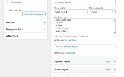 Role based WP Menu